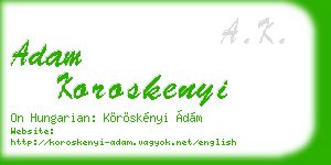 adam koroskenyi business card