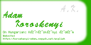 adam koroskenyi business card